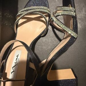 Nina Women's Sparkling Black Heels